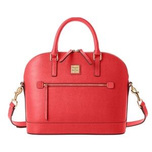 Dooney & Bourke Saffiano Domed Zip Satchel Tomato Red